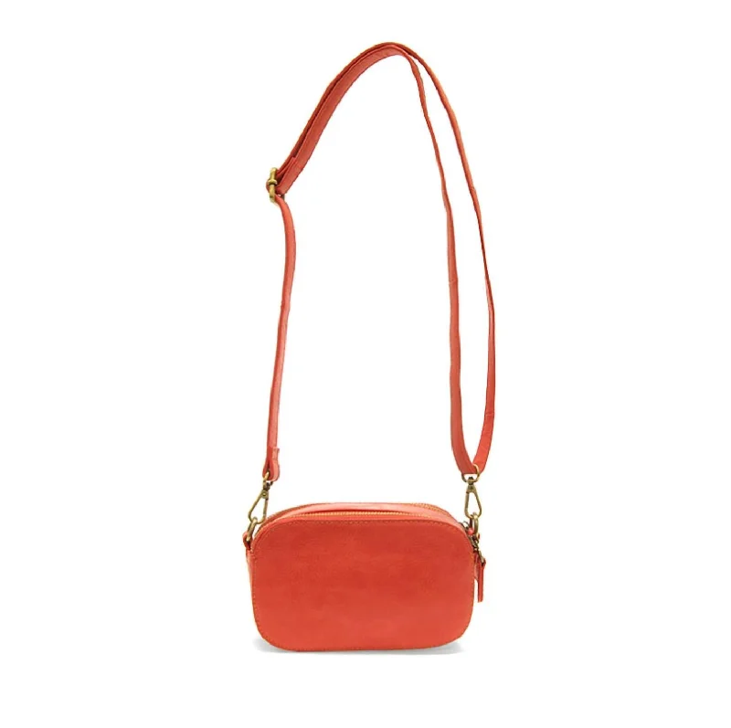 Layne Double Zip Mini Camera Crossbody Bag In Coral