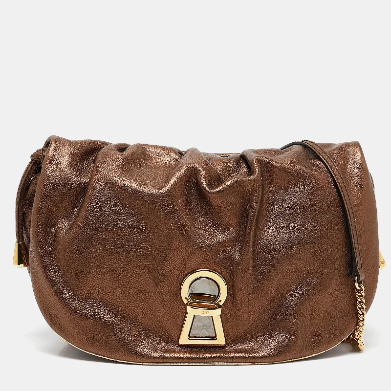 D&g Bronze Leather Vlada Shoulder Bag