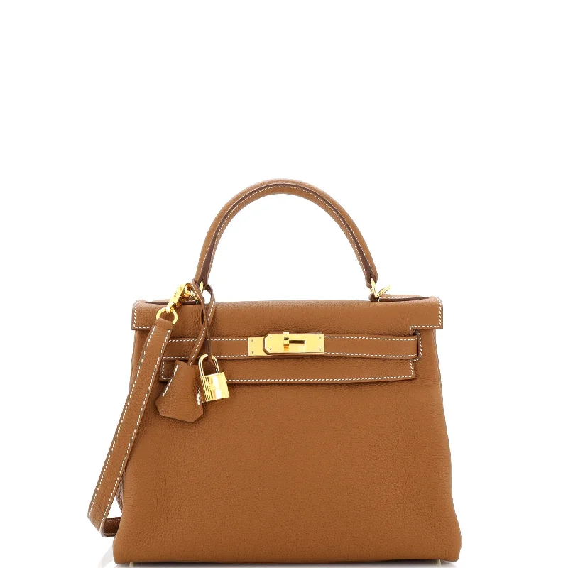 Kelly Handbag Gold Togo with Gold Hardware 28