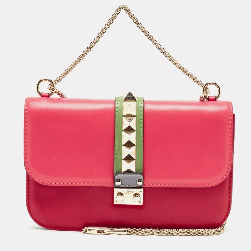 Valentino Multicolor Leather Medium Glam Lock Chain Shoulder Bag