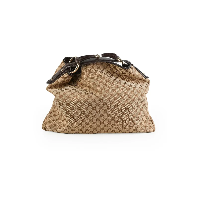 Gucci Large Monogram Canvas Hobo Bag