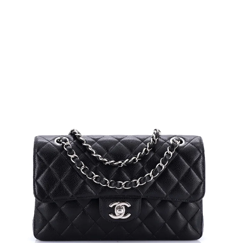 Classic Double Flap Bag Quilted Caviar Small