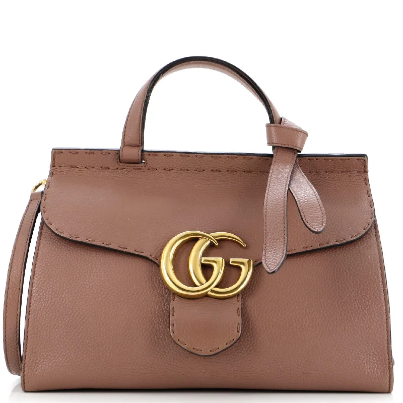 GG Marmont Top Handle Bag Leather Small