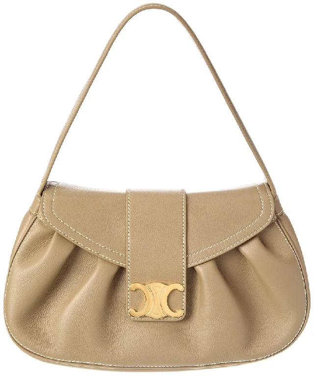 CELINE Polly Medium Leather Shoulder Bag