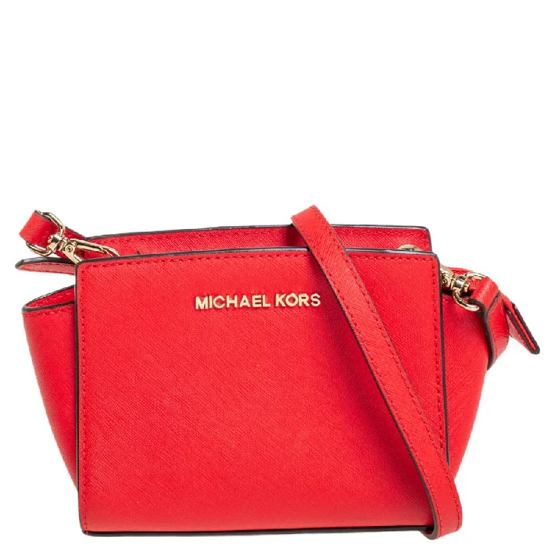 Michael Kors Saffiano Leather Mini Selma Crossbody Bag