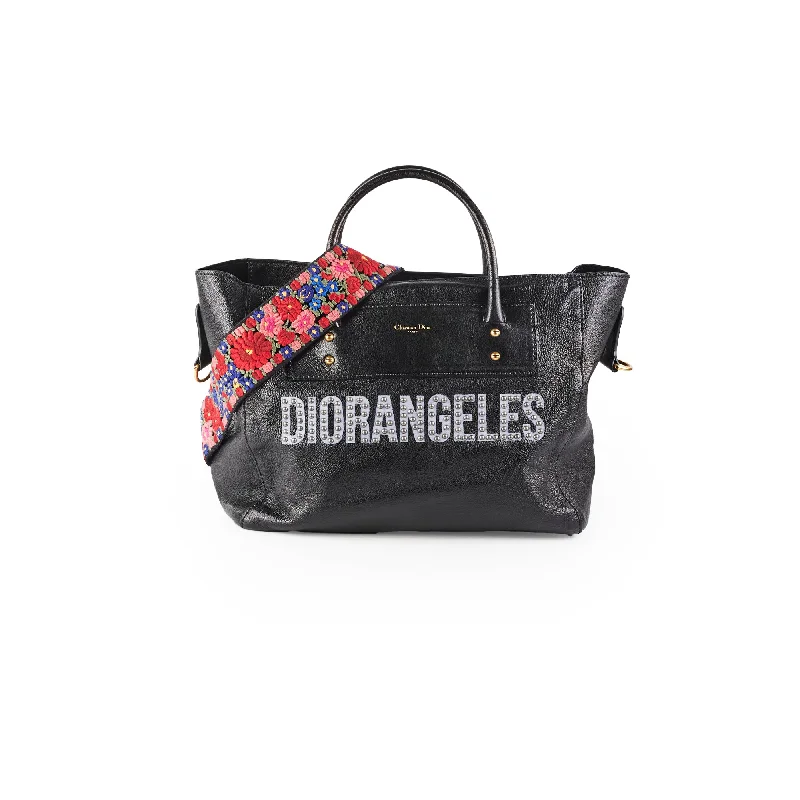 Christian Dior Diorangeles Studded Leather Tote Black