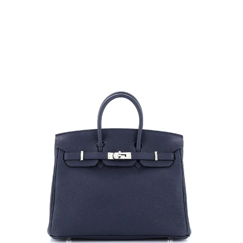 Birkin Handbag Bleu Nuit Togo with Palladium Hardware 25