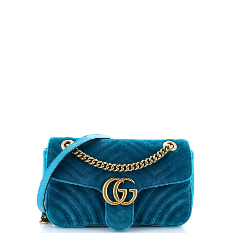 GG Marmont Flap Bag Matelasse Velvet Small