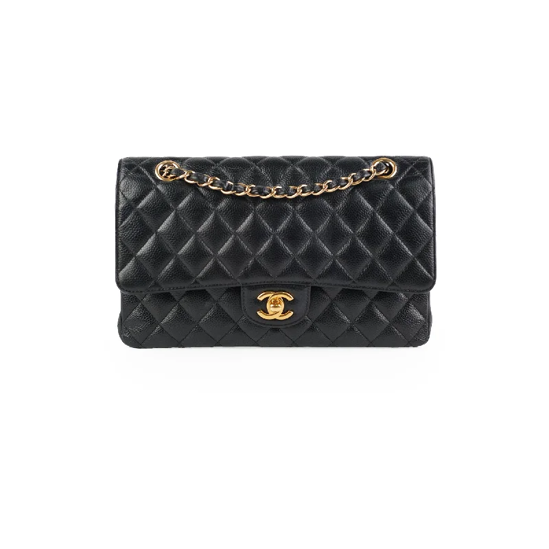 Chanel Medium/Large Caviar Double Classic Flap Black