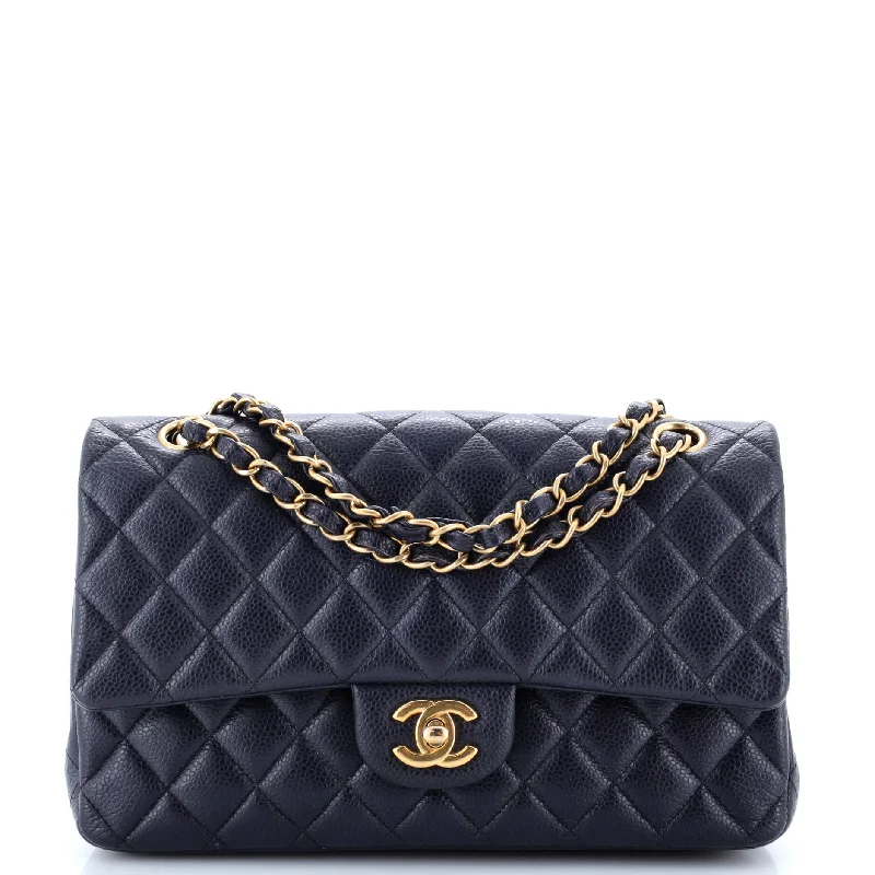 Classic Double Flap Bag Quilted Caviar Medium