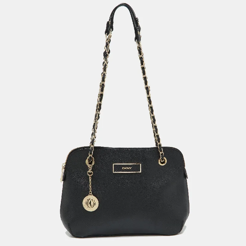 Dkny Black Saffiano Leather Shoulder Bag