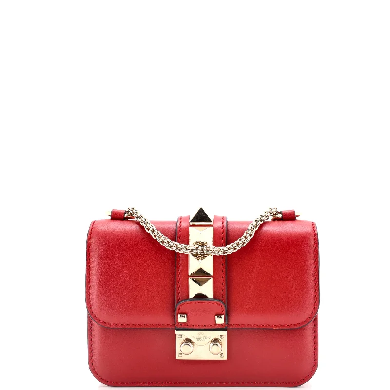 Glam Lock Shoulder Bag Leather Mini