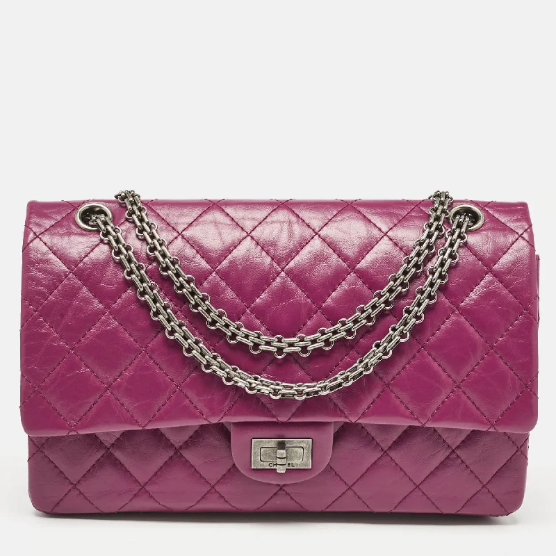 Chanel Fuchsia Quilted Aged Leather Classic 226 Reissue 2.55 Flap Bag