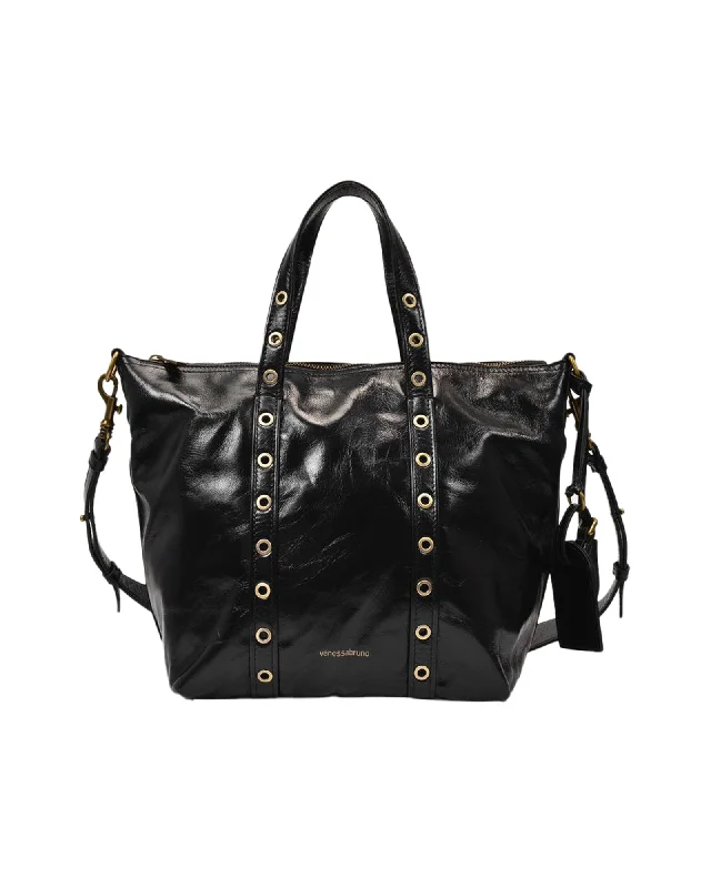 Zippy Pm Bag in Black Cracked Leather