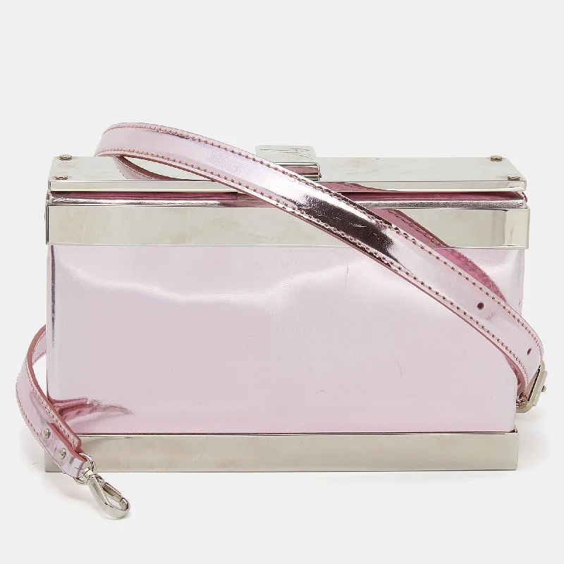 Giuseppe Zanotti Metallic Patent Leather And Metal Box Crossbody Bag