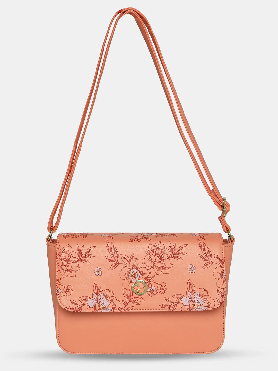 Caprese Snow Sling Small Printed Women'S Handbag Coral