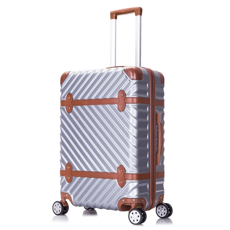 New Fashion!22Inches Retro Abs Pc Wave Strap Hardside Case Trolley Luggage For Men And Women,Lovely