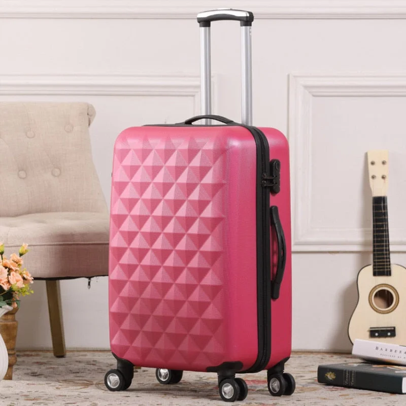 Diamond Grain Suitcase,Abs Trolley Case,24"/28"Universal Wheel Luggage,20 Inch Men And Women