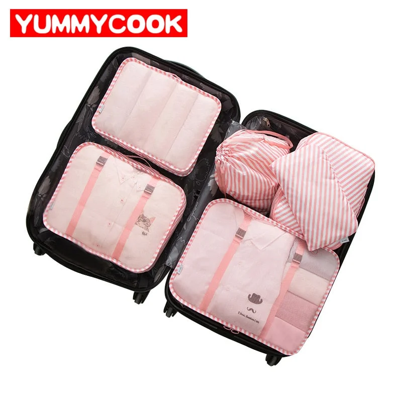 6Pcs/Set Convenient Travel Storage Bags Clothes Underwear Cosmetic Toiletry Organizer Luggage