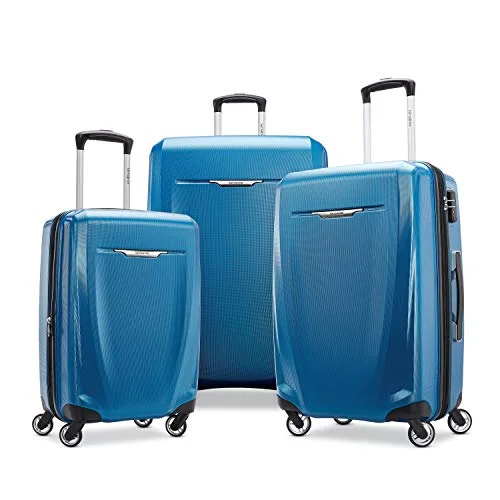 Samsonite Winfield 3 Dlx Hardside Checked Luggage With Double Spinner Wheels, 3-Piece (20/24/28),