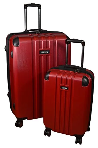 Kenneth Cole Reaction Reverb Expandable Luggage Spinner Wheeled Suitcase, 2 Pc Set Red, 29 &