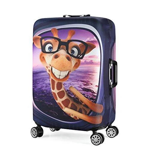 3D Print Giraffe Design Travel Luggage Protector Suitcase Cover 22"-24" Suitcase Dust Cover Size M