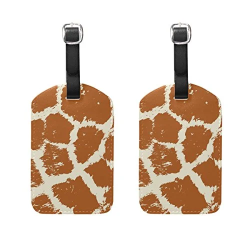 Deyya Colorful Animal Skin Giraffe Luggage Tags For Suitcase Labels Bag Travel Accessories - Set Of