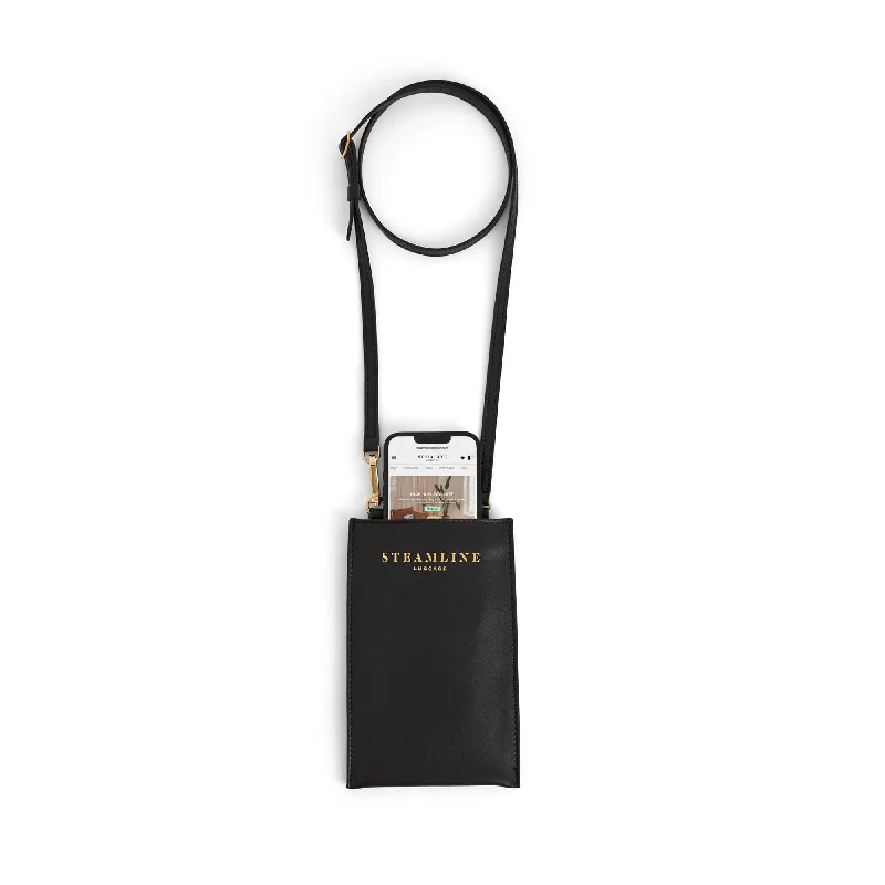 The Navigator - Black Crossbody Phone Bag