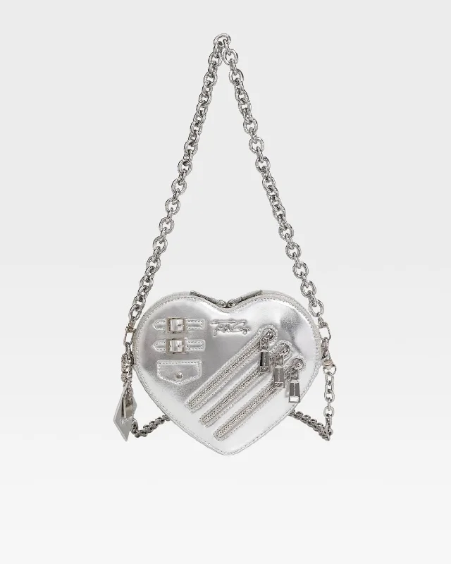 Mini Heart Novelty Bag in Silver