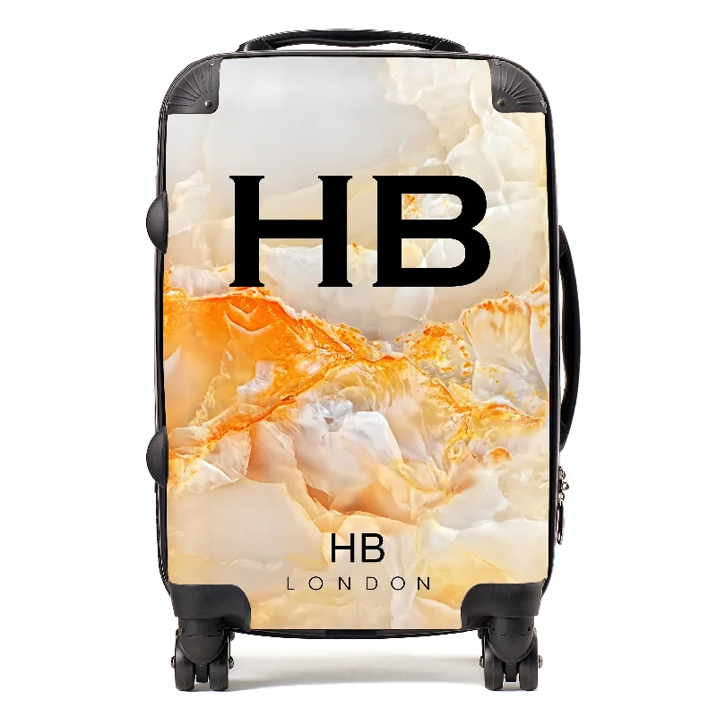 Personalised Orange Onyx Initial Suitcase