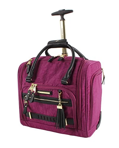 Steve Madden Luggage Wheeled Suitcase Under Seat Bag (Peek-A-Boo Purple)