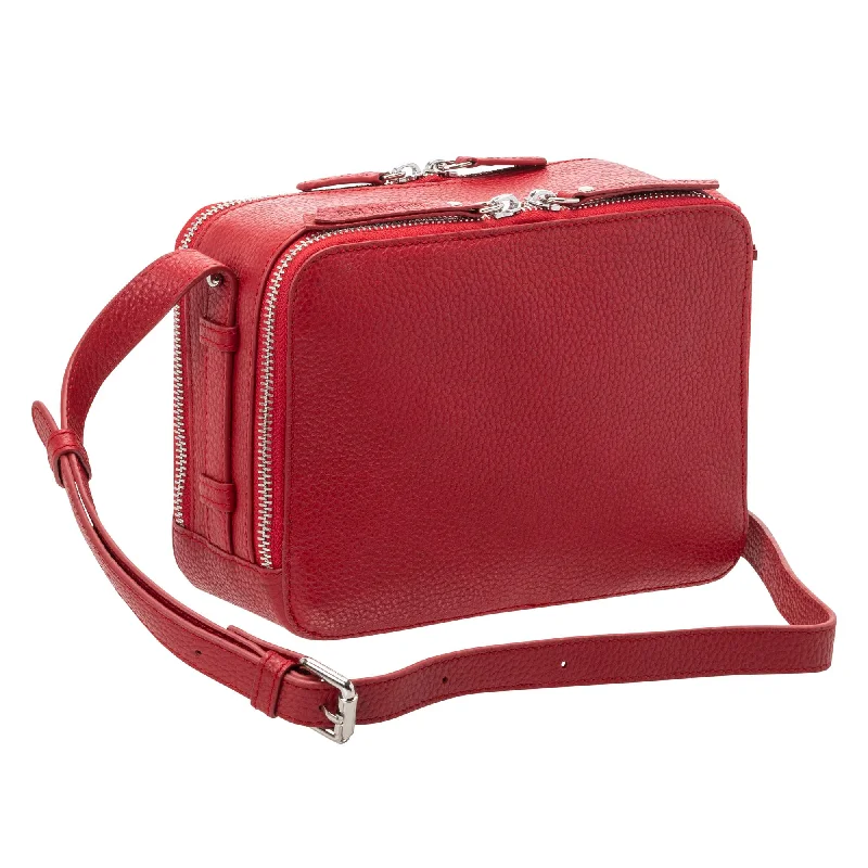 Mancini Pebbled Rachel Camera Style Leather Crossbody Bag