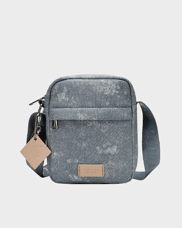 Denim Crossbody Bread Bag in Navy Blue