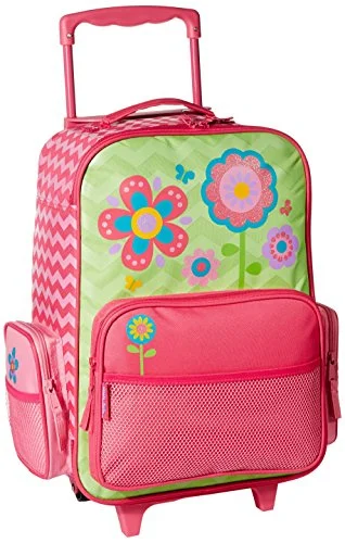 Stephen Joseph Girls' Little Classic Rolling Luggage, Flower- Chevron 14.5X8.5X18