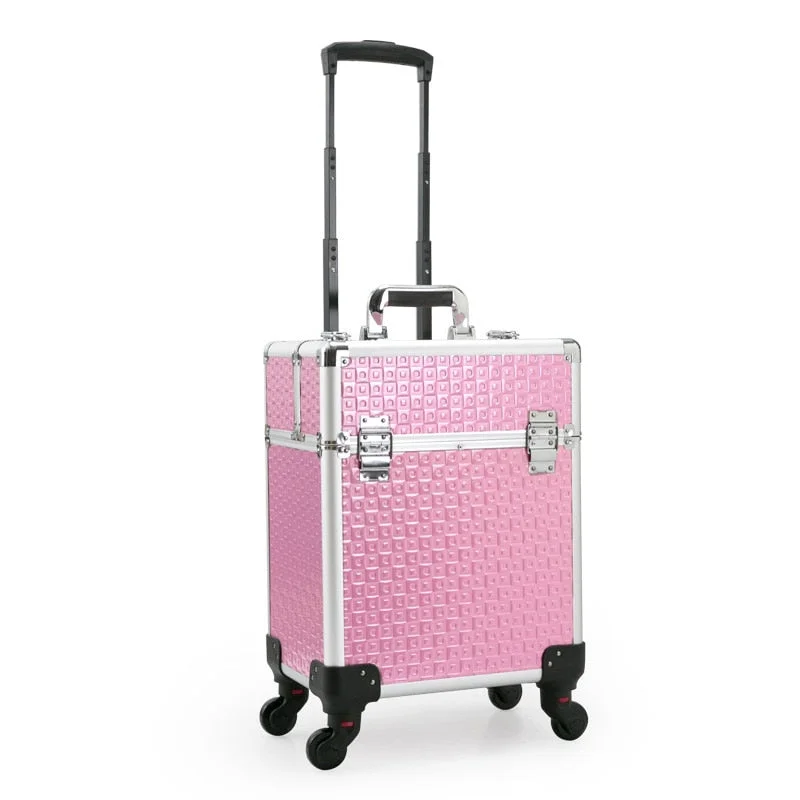 Trolley Cosmetic Case Luggage Profession Suitcase For Makeup Trolley Box Nails Beauty Woman Luggage