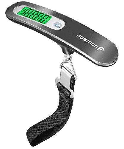 Digital Luggage Scale, Fosmon Stainless Steel Backlight Lcd Display Digital Hanging Luggage