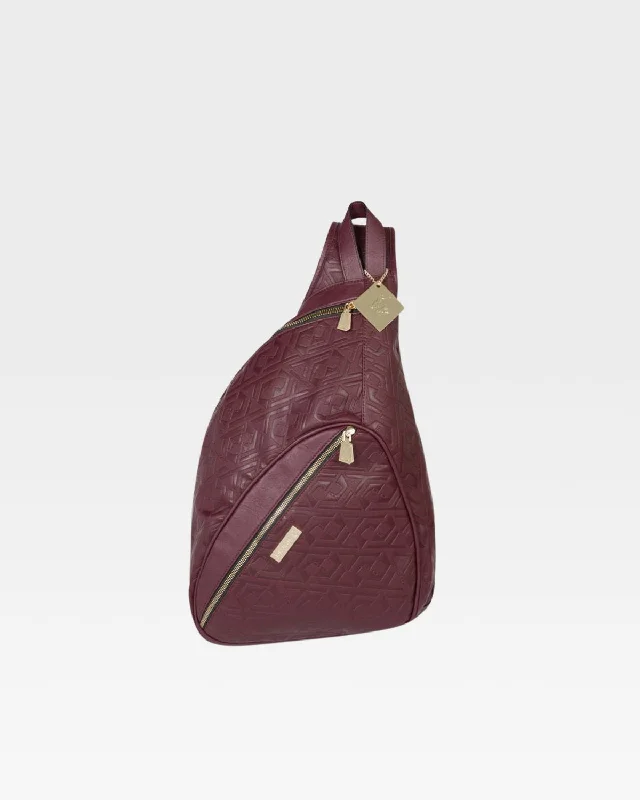 Designer Large Sling Bag in Maroon