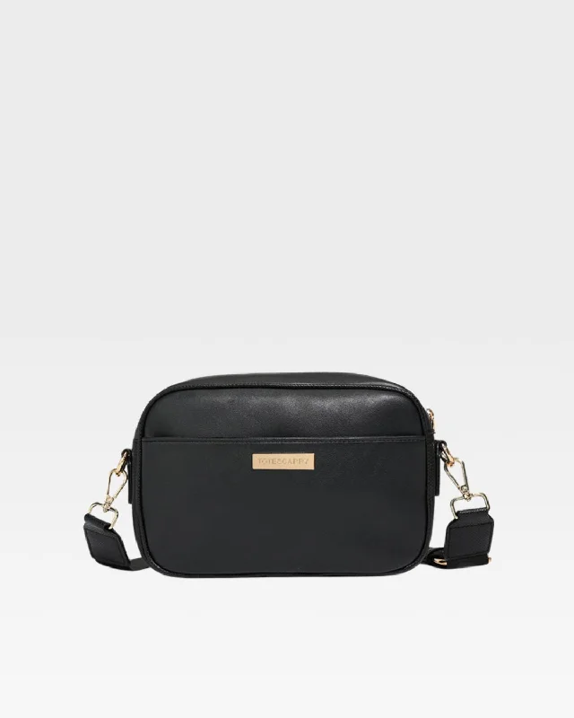 PY Crossbody Messenger Bag in Black