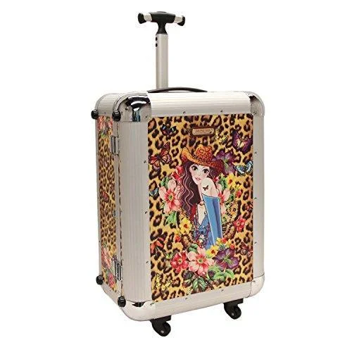 Aluminum Case 21" Inch Carry- On Luggage For Travel, 4 Wheel Spinner