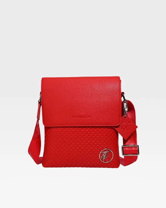 Bodega Crossbody Messenger Bag in Red