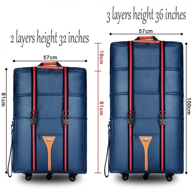 Travel Tale 32 36 Inch Large Capacity Oxford Cloth Rolling Luggage Bag Abroad To Study And Move