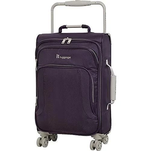 IT Luggage 22" World's Lightest 8 Wheel Spinner, Purple Pennant With Cobblestone Trim