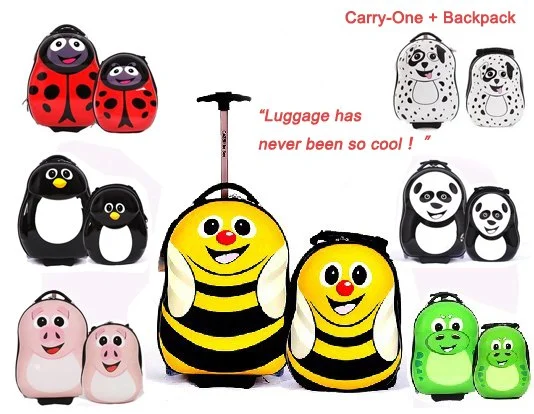 Child Travel Bag Trolley Luggage Child Cuties Bees Kindergarten School Bag Scooter Luggage Box