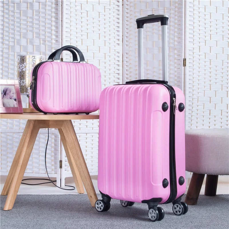 Rolling Luggage Set 26"Travel Suitcase With Wheels Spinner Trolley Case Abs Travel Bag Box Ladies