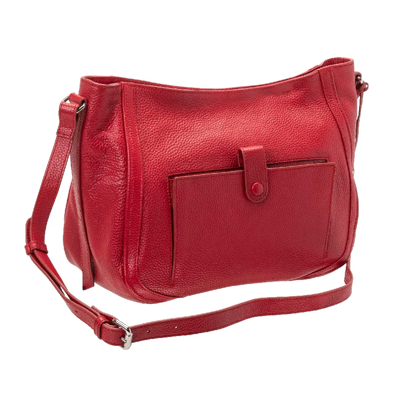 Mancini Pebbled Sophia Leather Crossbody Bag