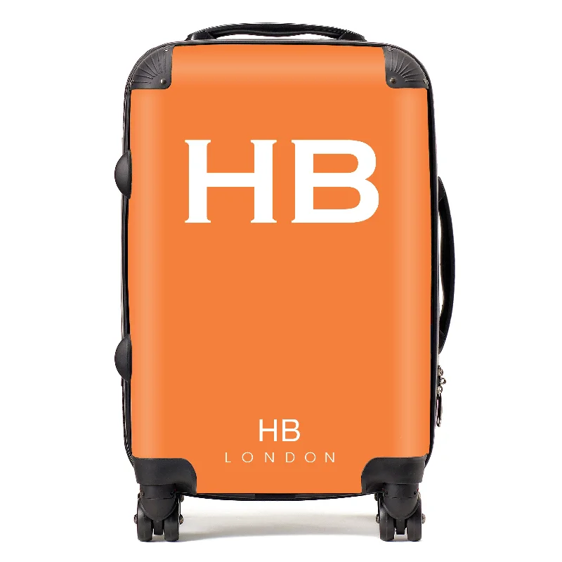 Personalised Clementine with White Font Initial Suitcase