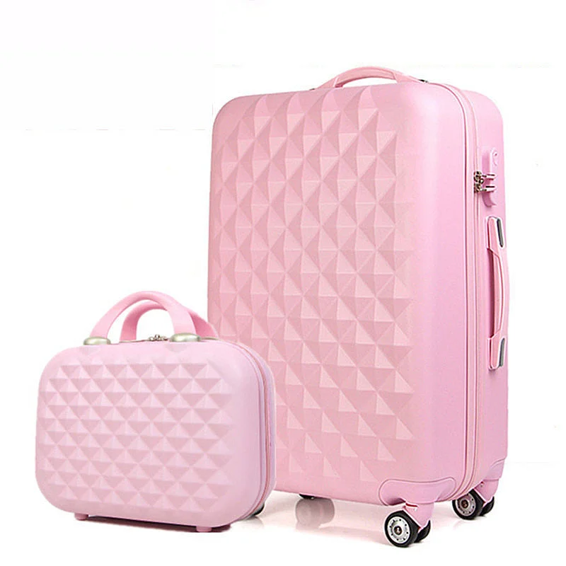 Women'S Luggage,2 Piece Set Of Trolley Case,Small Fresh Password Trunk,Cute Valise,Candy Color