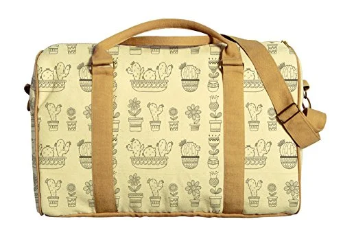 Sketch Cactus Printed Canvas Duffle Luggage Travel Bag Was_42