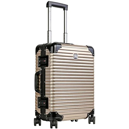 Luggage by LANZZO Aluminum Travel Suitcase Magnesium Alloy with Spinner Wheels Hardshell TSA Lock Approved