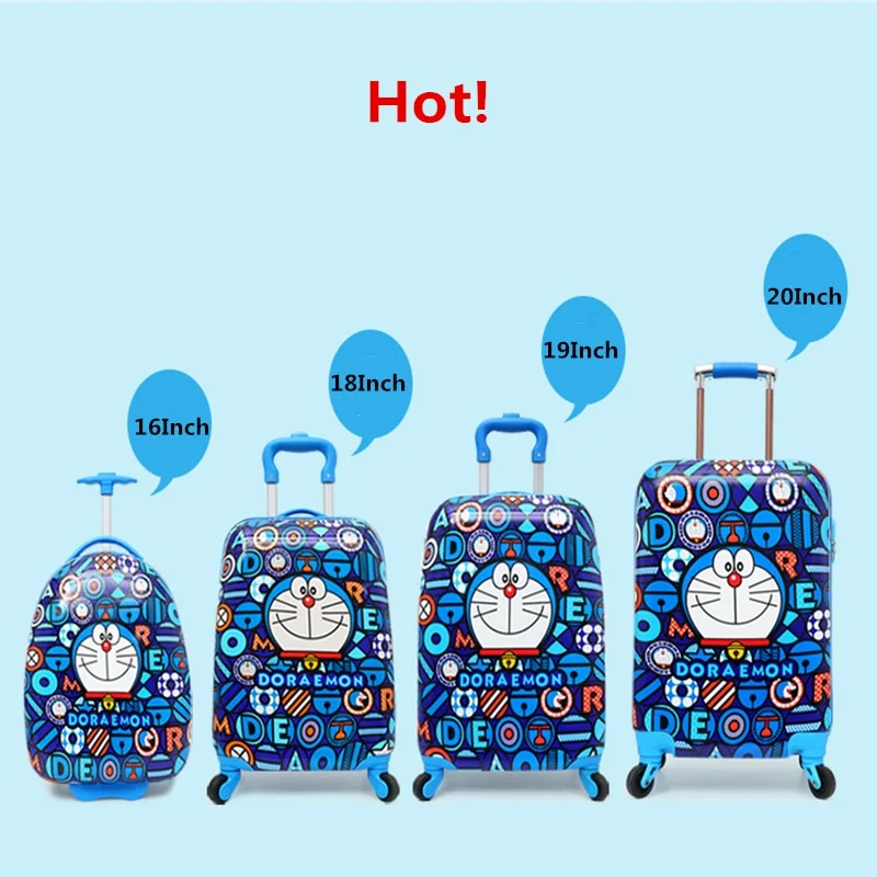 New Unisex Cartoon 19" Rolling Luggage Kids Travel  Trolley Case Climb Stairs Luggage For Girls